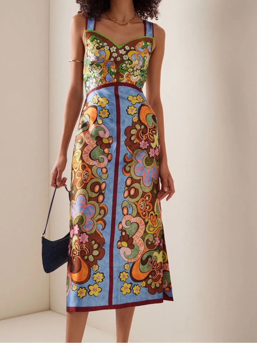 Alemais Dreamer Corset Multicolor Floral Print Midi Dress - Picture 9 of 9